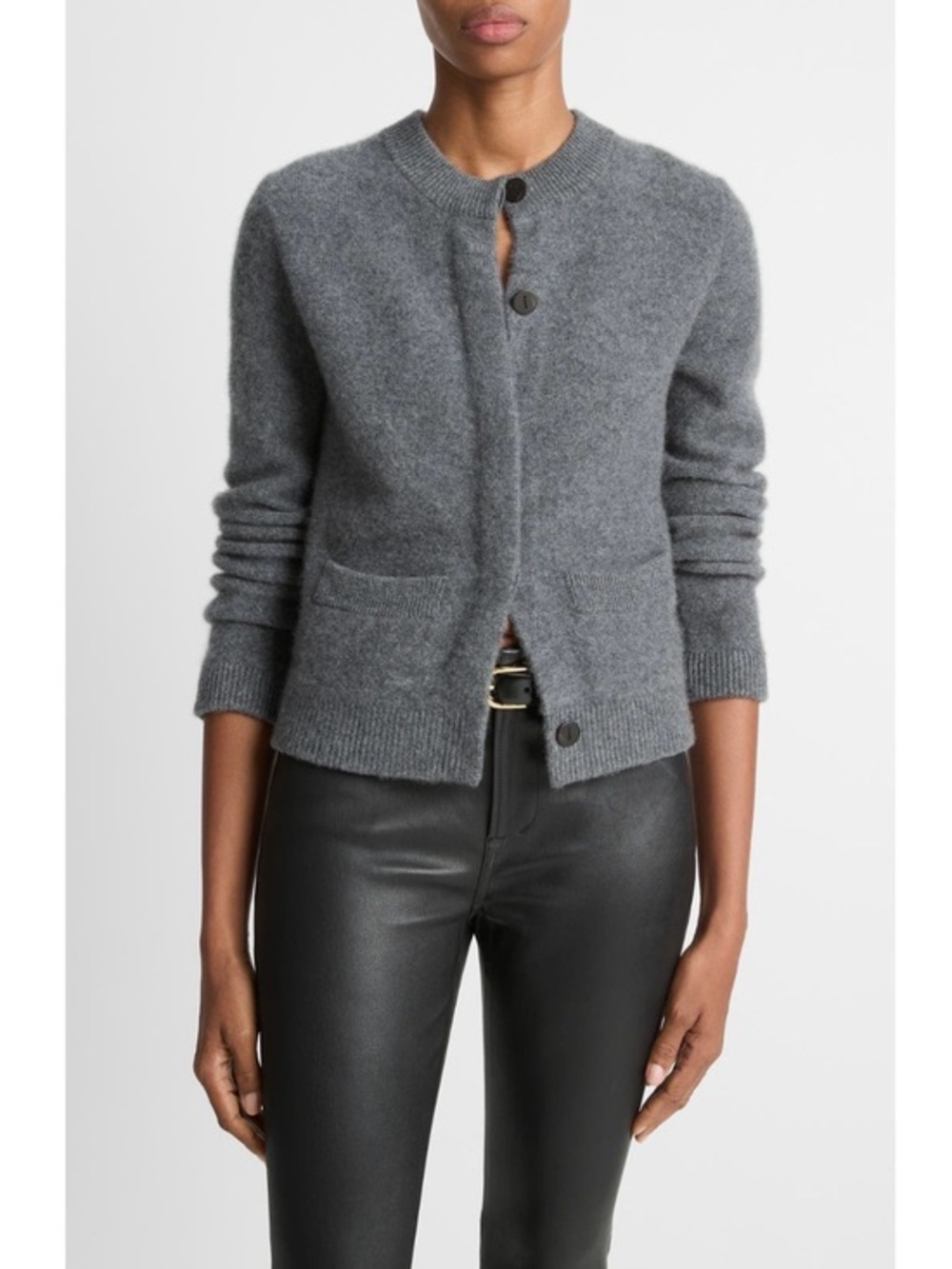 Vince Cashmere Cardigan in Heather Graphite Size M